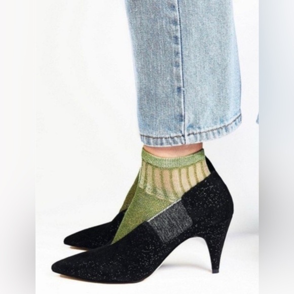 Free People Florence Glitter Suede Heels – Size 5.5 (US) – Vintage Sparkle - Picture 1 of 12